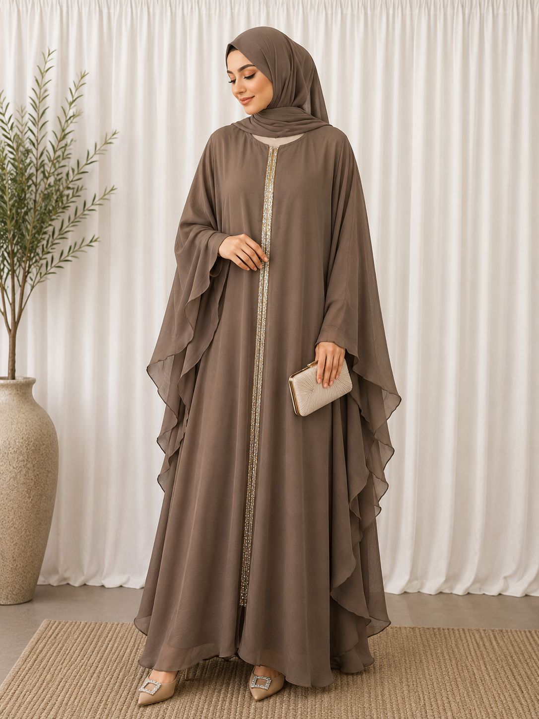 georgette flare abaya