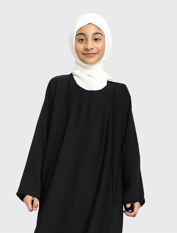 Girls Black Basic Abaya