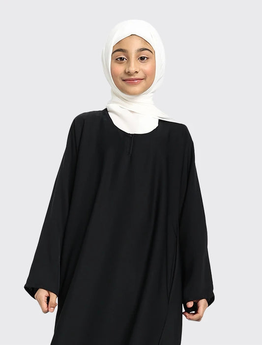 Girls Black Basic Abaya