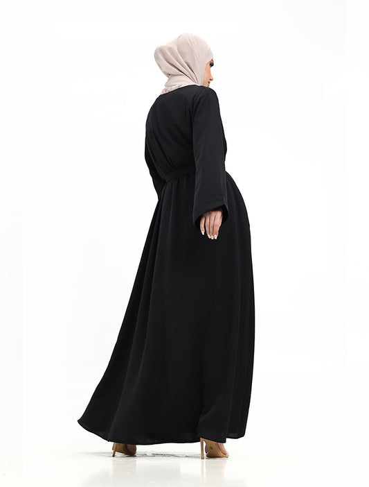 Black Cuff Plain Abaya