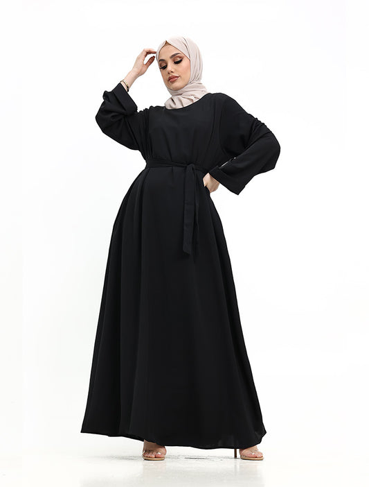 Black Cuff Plain Abaya