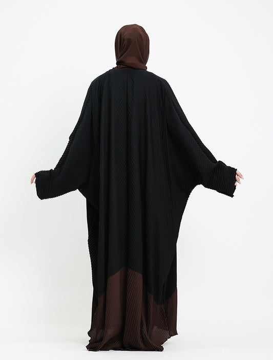 Brown Pleated Batwing