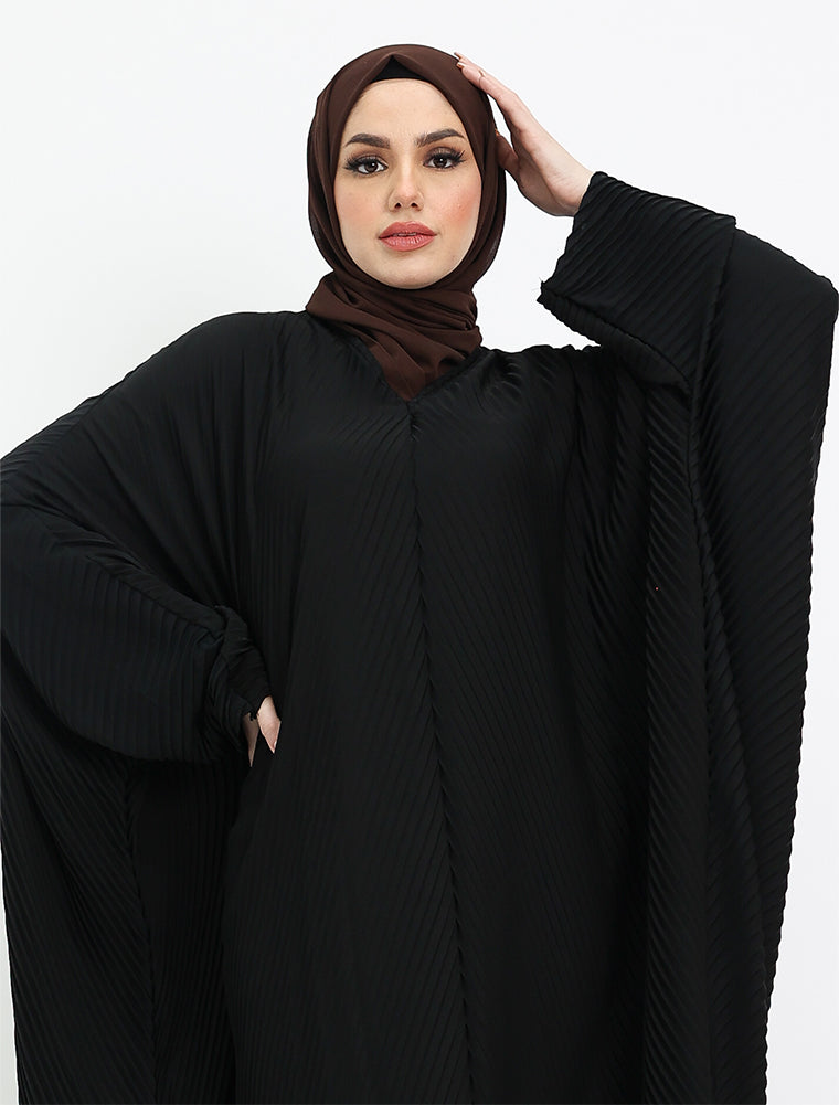 Brown Pleated Batwing