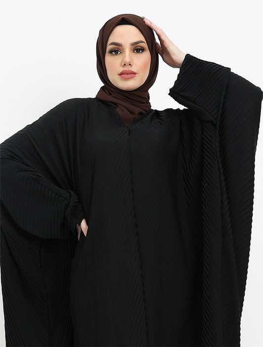 Brown Pleated Batwing