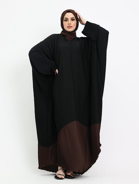 Brown Pleated Batwing