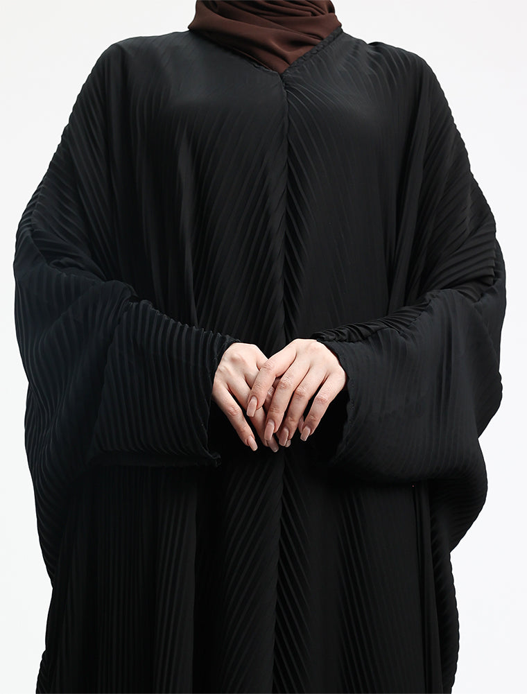 Brown Pleated Batwing