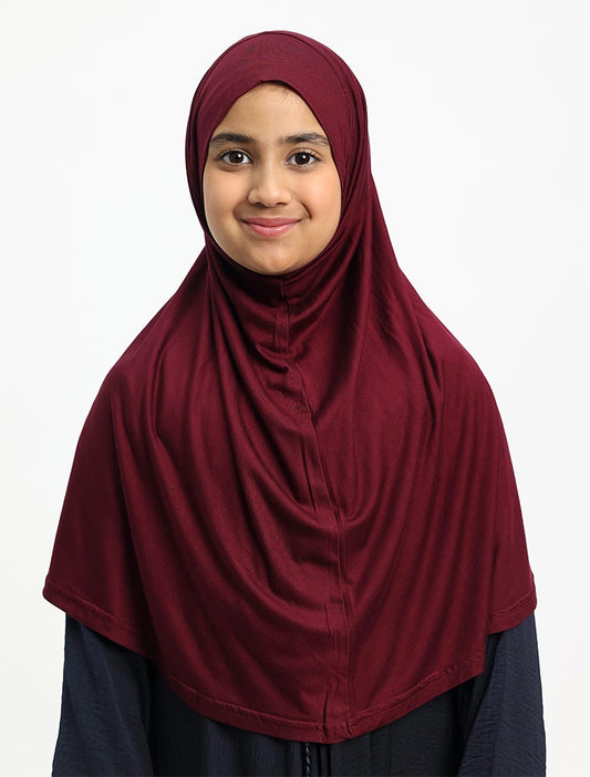 Maroon Girls Jersey Burkah