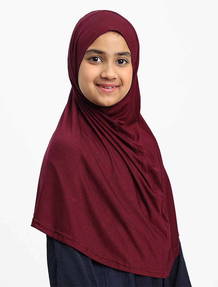 Maroon Girls Jersey Burkah