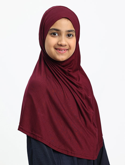 Maroon Girls Jersey Burkah