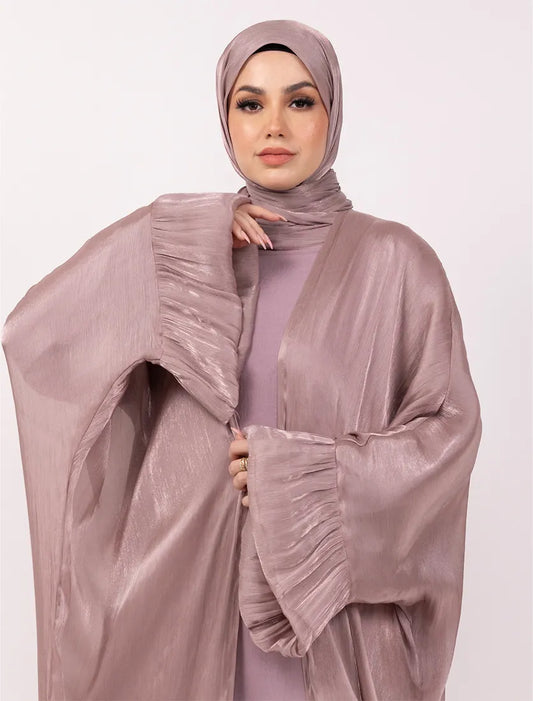 Rose Pink Open Organza Kaftan Set