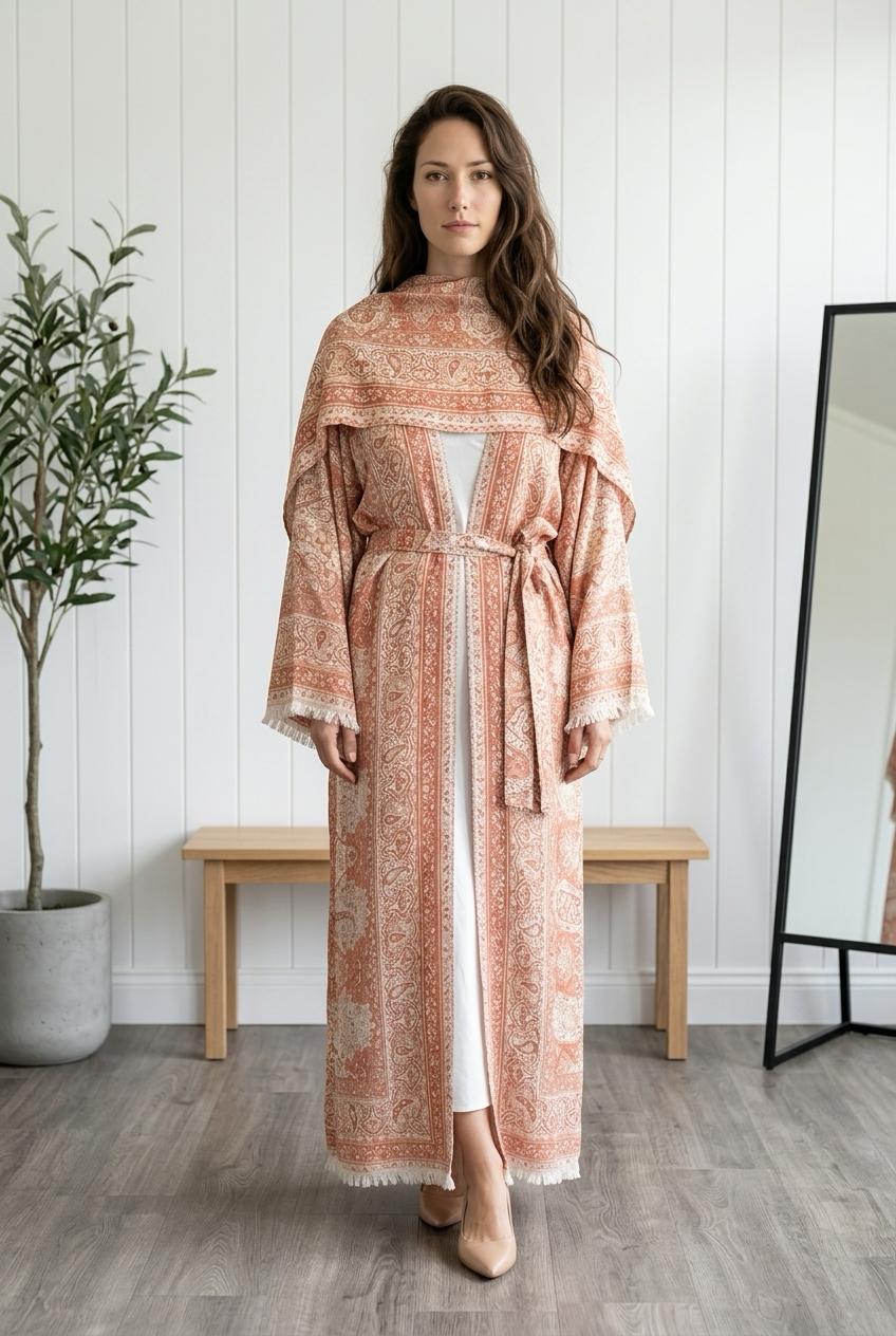 pashmina stone work abaya with inner