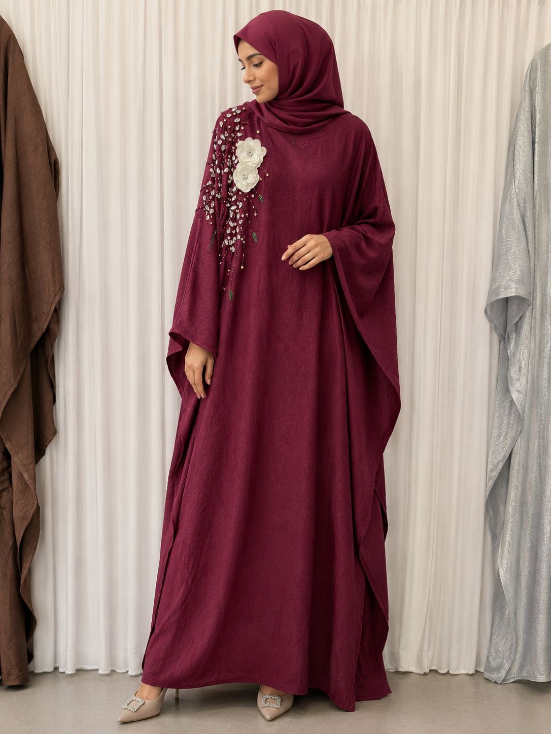satin silk abaya