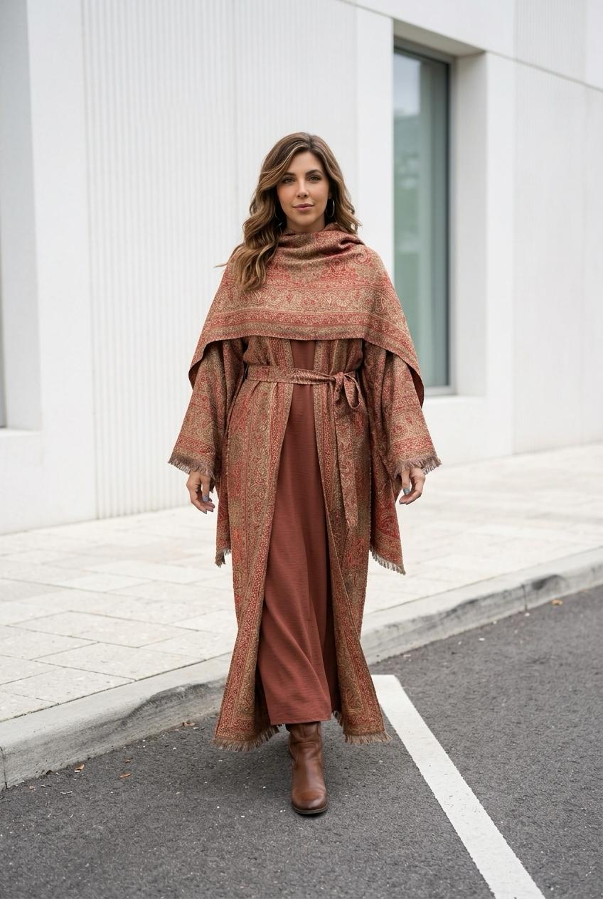 pashmina stone work abaya with inner