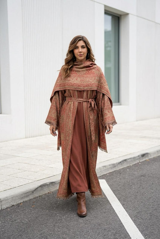 pashmina stone work abaya with inner