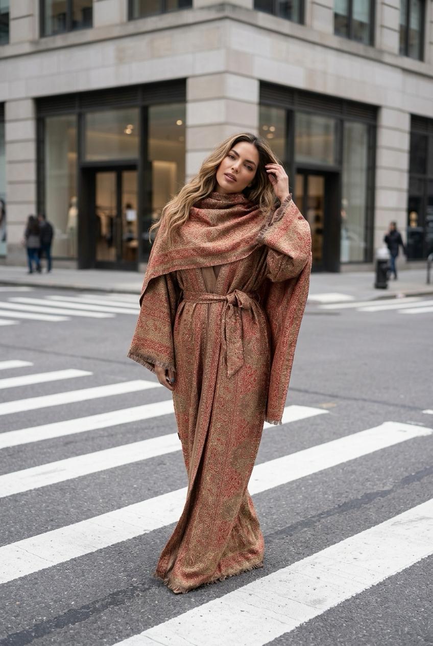 pashmina stone work abaya with inner