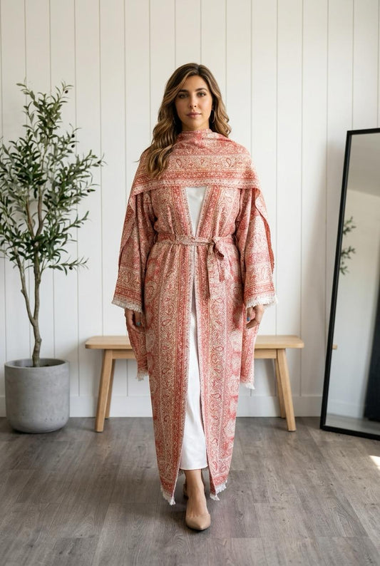 pashmina stone work abaya with inner