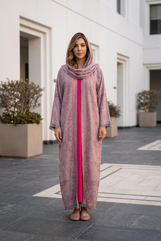 pashmina stone work abaya with inner