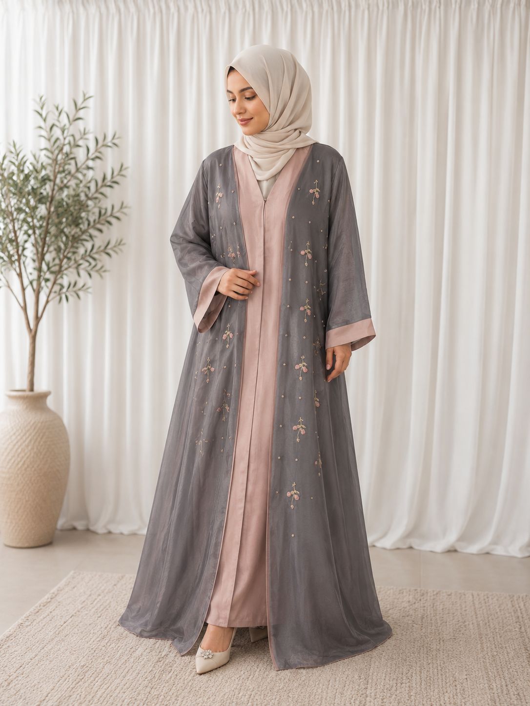 2 piece abaya
