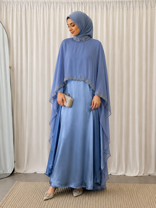 Two toned silk abaya