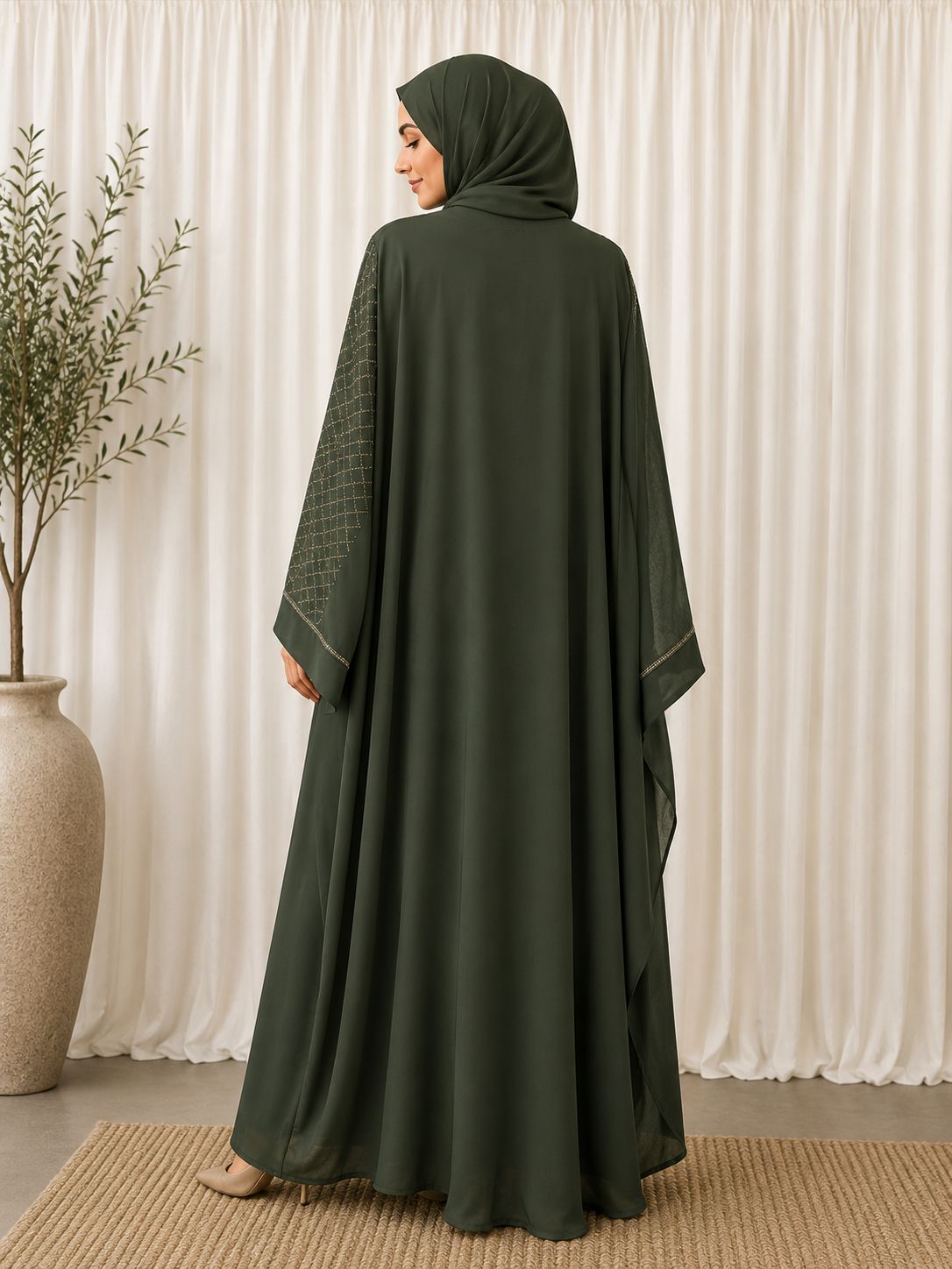 one piece georgette abaya